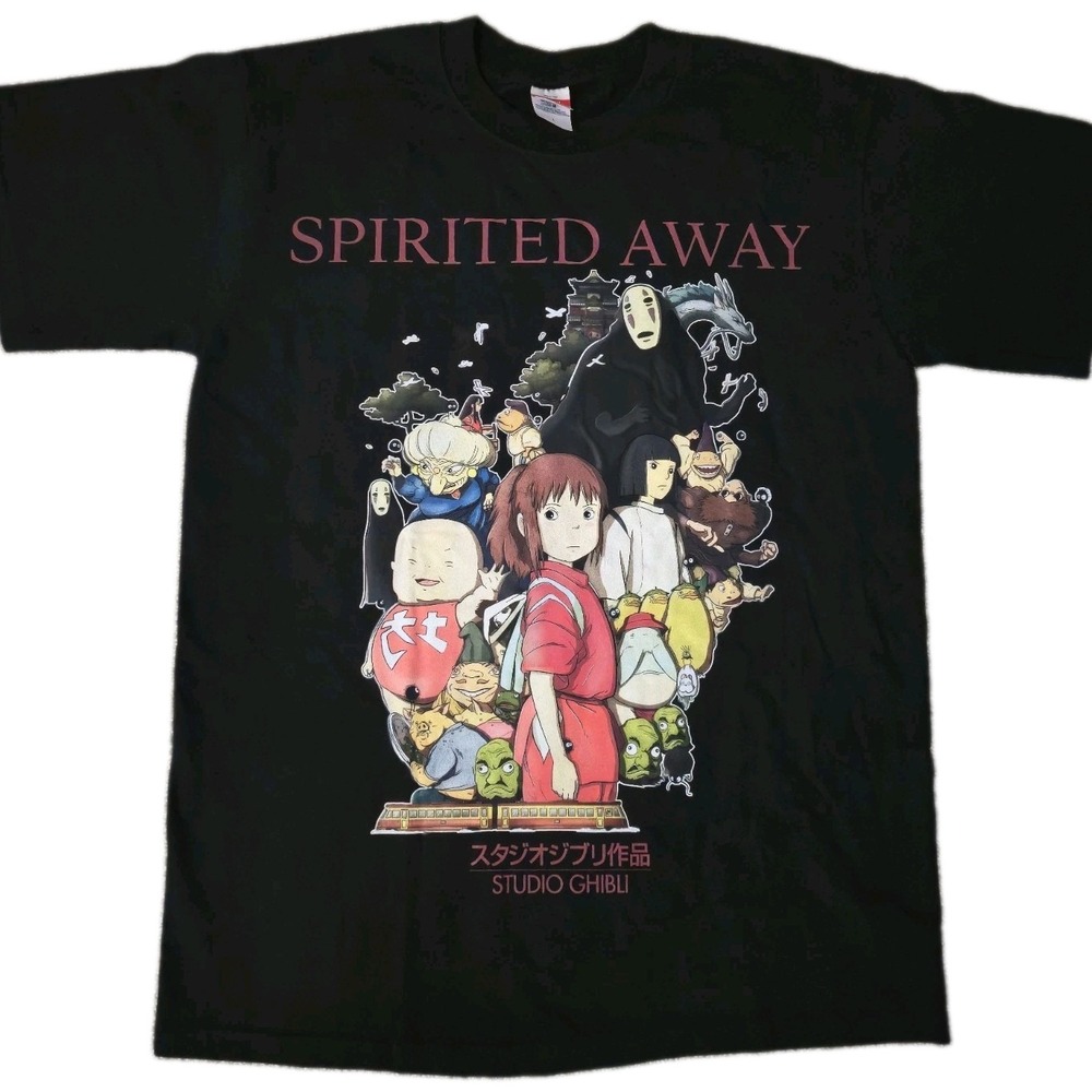 Spirited Away T Shirt Double Sided AOP Rare Anime Tee Size Large Mens